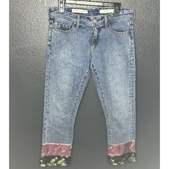 Anthropologie Pilcro And The Letterpress Blue Denim Slim Boyfriend Jeans Size 27 - Picture 4 of 8